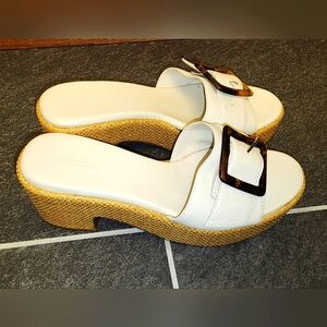 Women's White Wedge Sandals